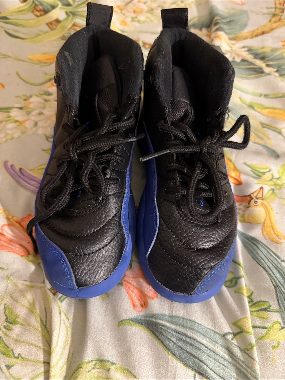 Jordan Kids Black and Blue High-Top Sneakers